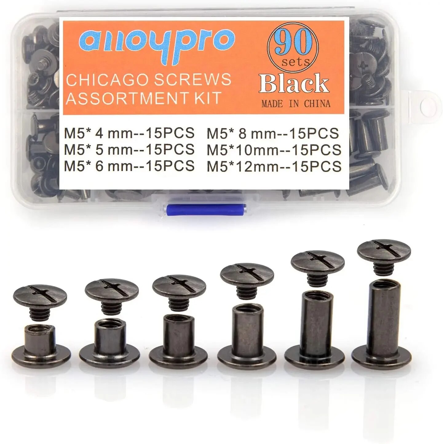 Body Jewelry Chicago - 90 комплектов винтов Chicago, 6 размеров