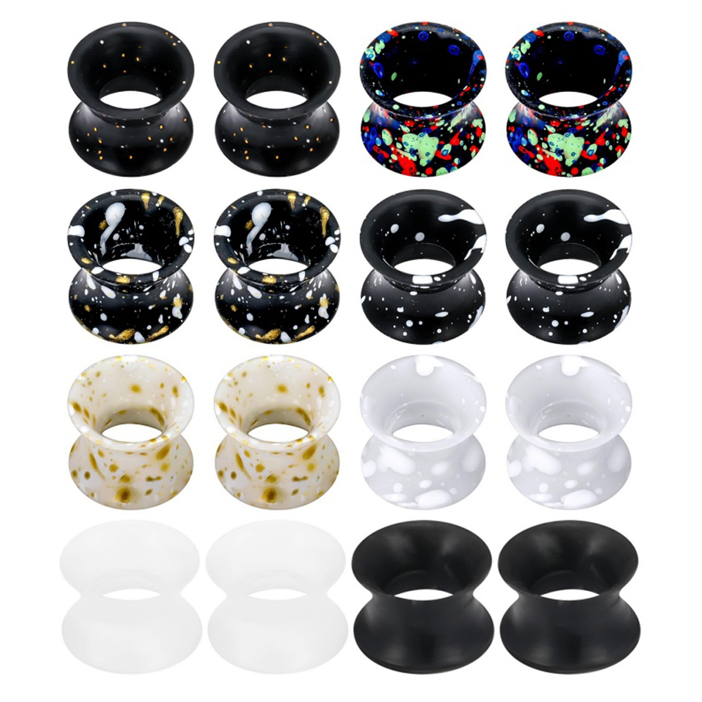 Body Jewelry Gauge Sizes - Силиконовые ушные измерители туннелей для ушей