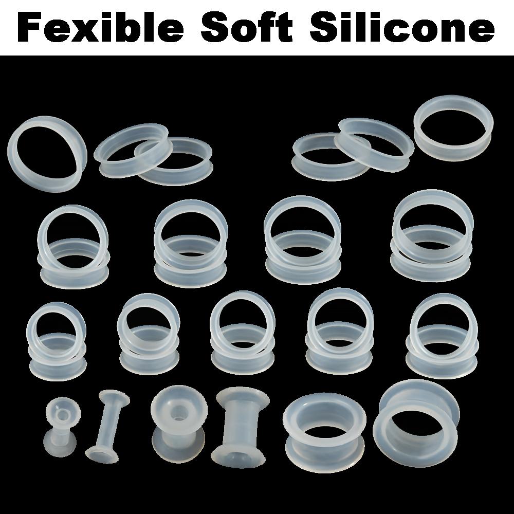 Body Jewelry Gauge Sizes - ПАРА-прозрачные ушные измерители большого размера силиконовые