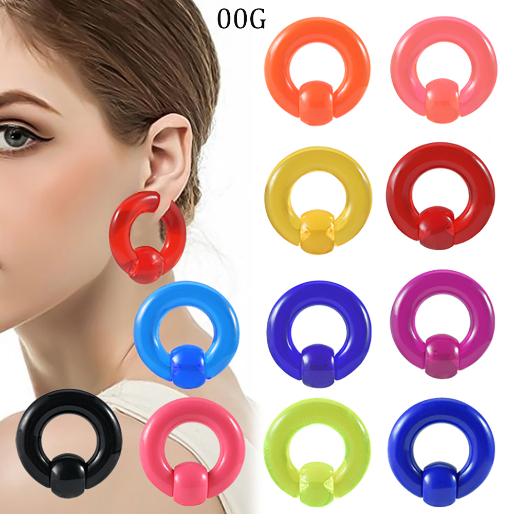 Body Jewelry Gauge Sizes - 2/1 шт. красочные акриловые BCR большие