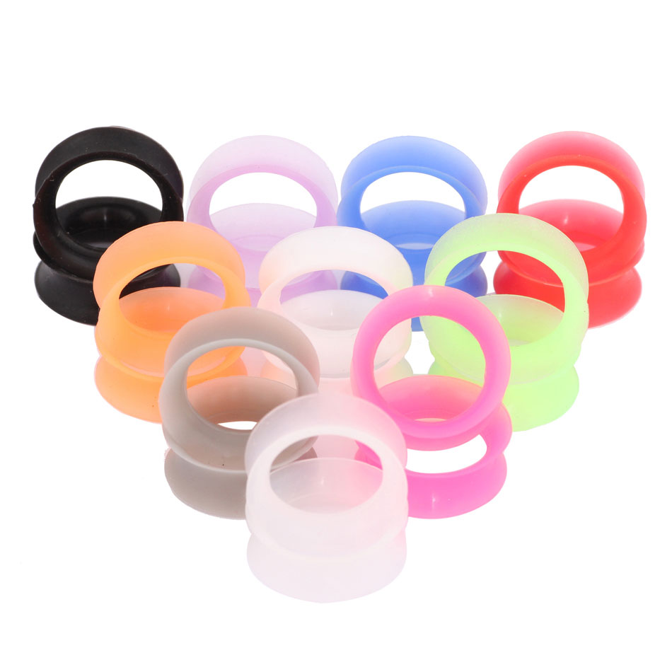 Body Jewelry Gauge Sizes - Серьги-туннели силиконовые с заглушками для растяжки