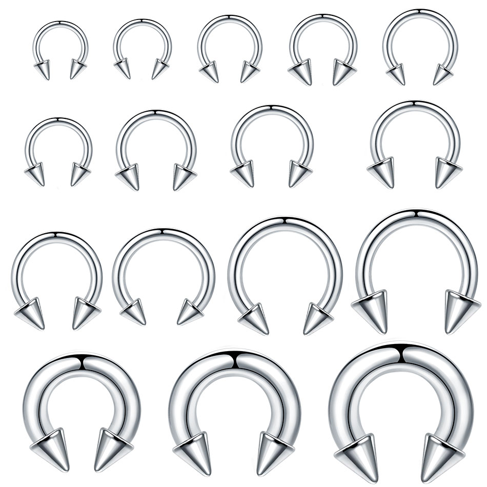 Body Jewelry Gauge Sizes - 1 шт., кольцо-подкова большого размера из