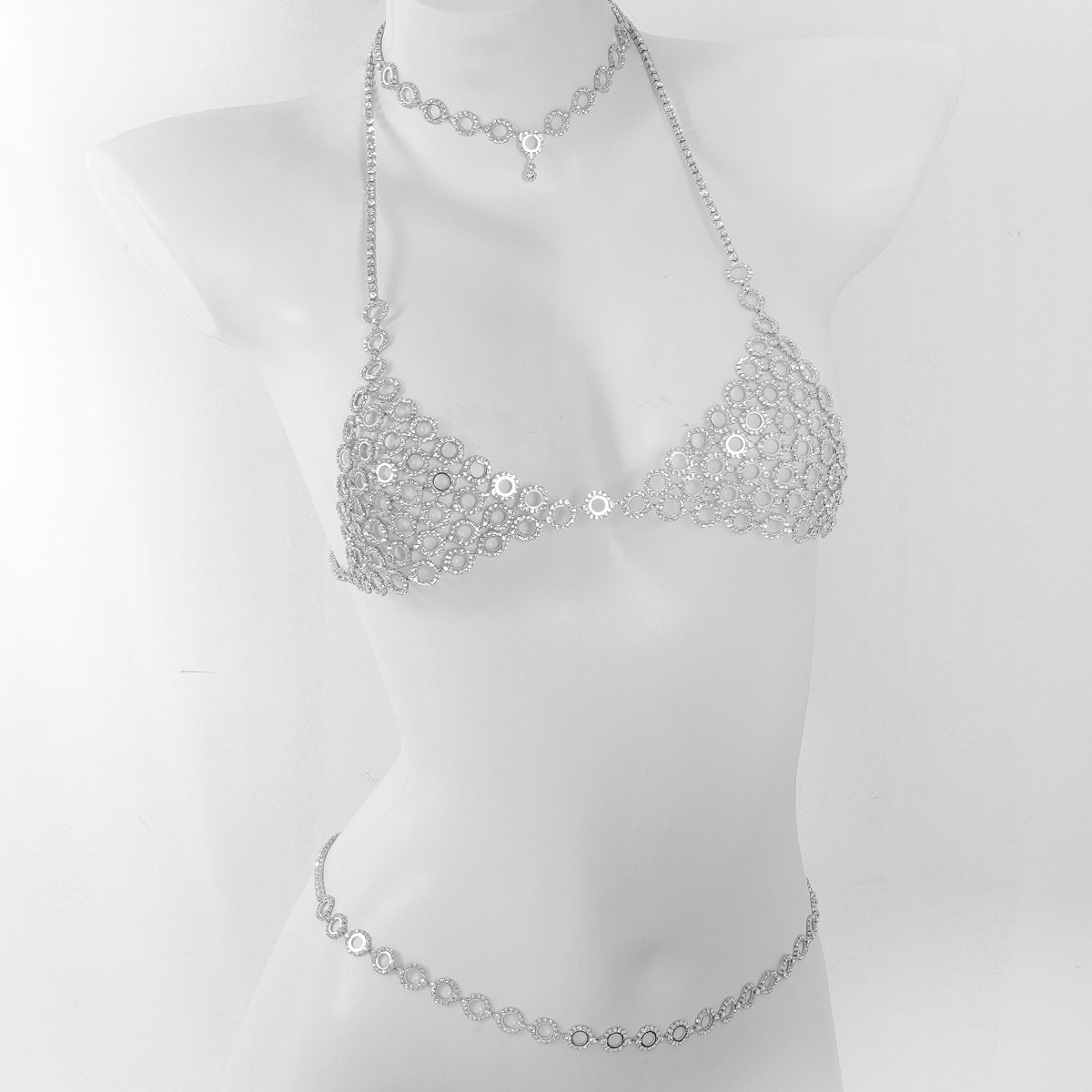 Модное колье с круглым сращени – обзор и цена Body Jewelry Bra