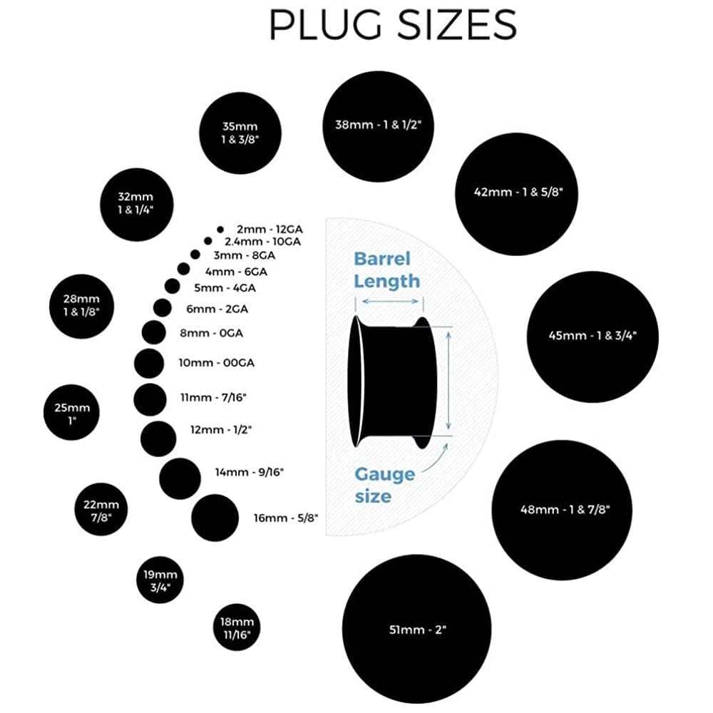 2/16 шт., гибкие силиконовые з – обзор и цена Body Jewelry Gauge Sizes