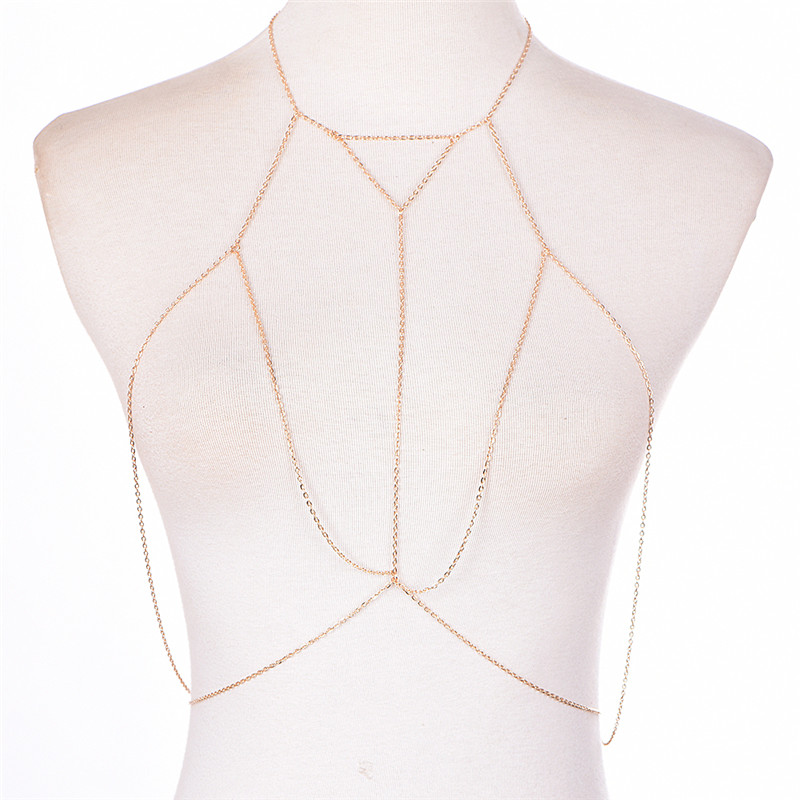 Женское многослойное колье с V – обзор и цена Body Jewelry Bra