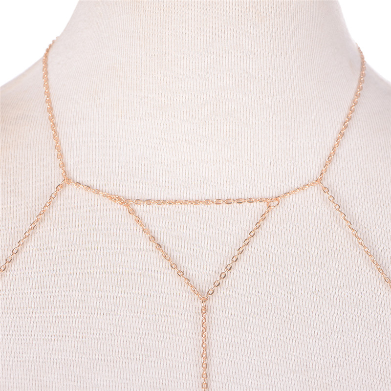 Женское многослойное колье с V – обзор и цена Body Jewelry Bra