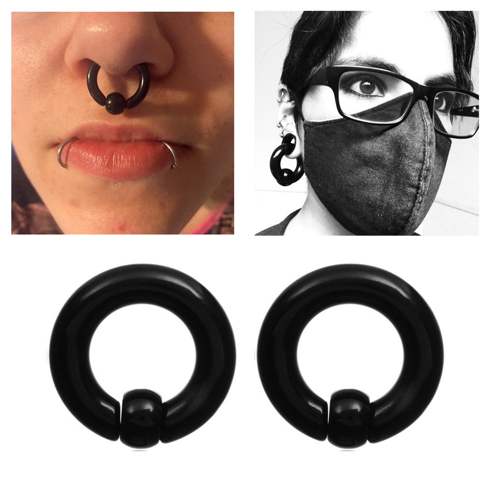 Пара акриловых кольца с бусина – обзор и цена Body Jewelry Gauge Sizes