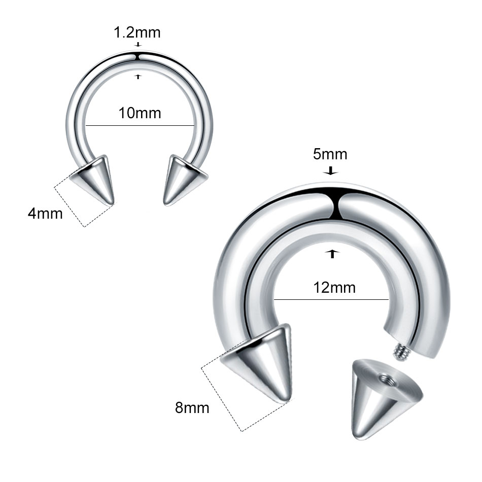 1 шт., кольцо-подкова большого – обзор и цена Body Jewelry Gauge Sizes